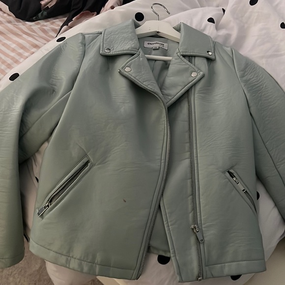 Teal Leather Jacket - Picture 3 of 3